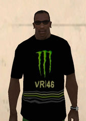 Valentino Rossi Monster Energy VR 46 Stripes T-shirt Black